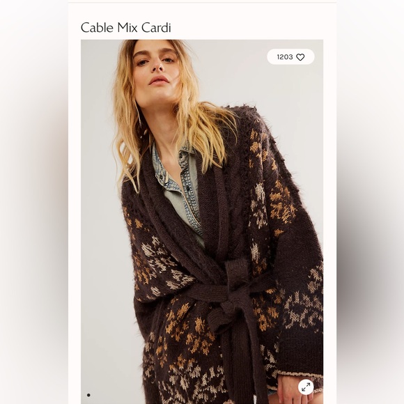 Free People Cable Mix Cardigan - Picture 2 of 13